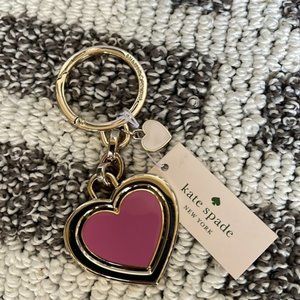 Kate Spade Heart Spin Metal Key Fob Keychain Bag Charm